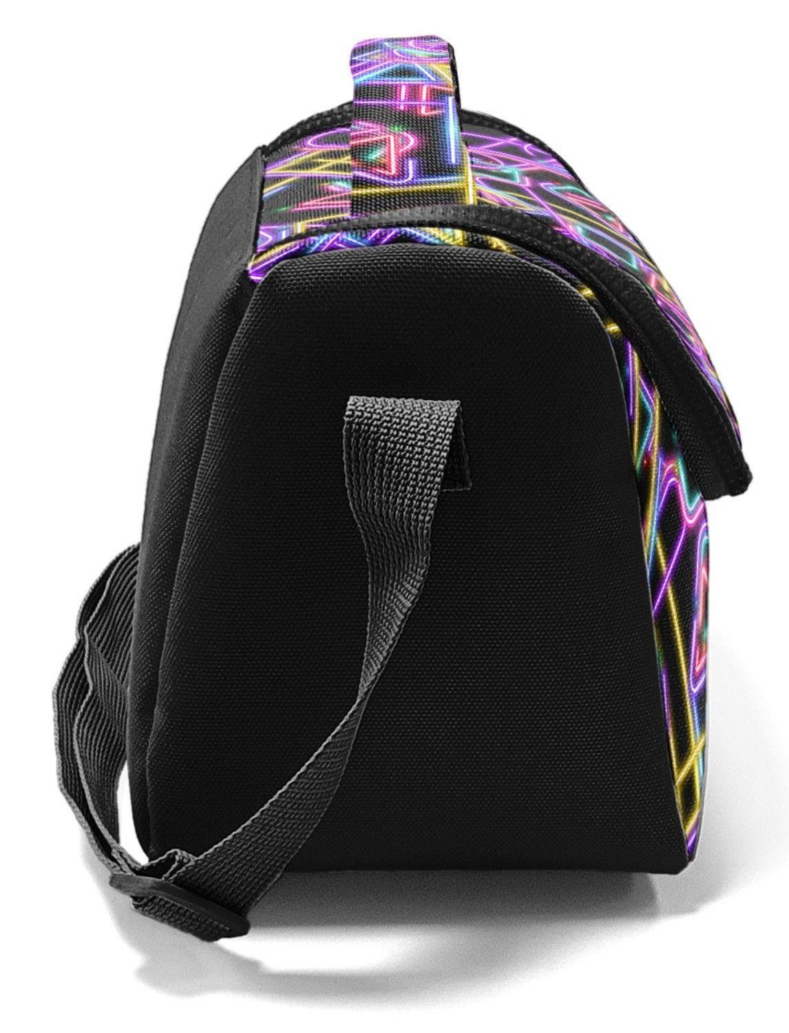 Coral High Kız Çocuk Siyah Çok Renkli Neon Desenli Isı Yalıtımlı Beslenme Çantası 37148
