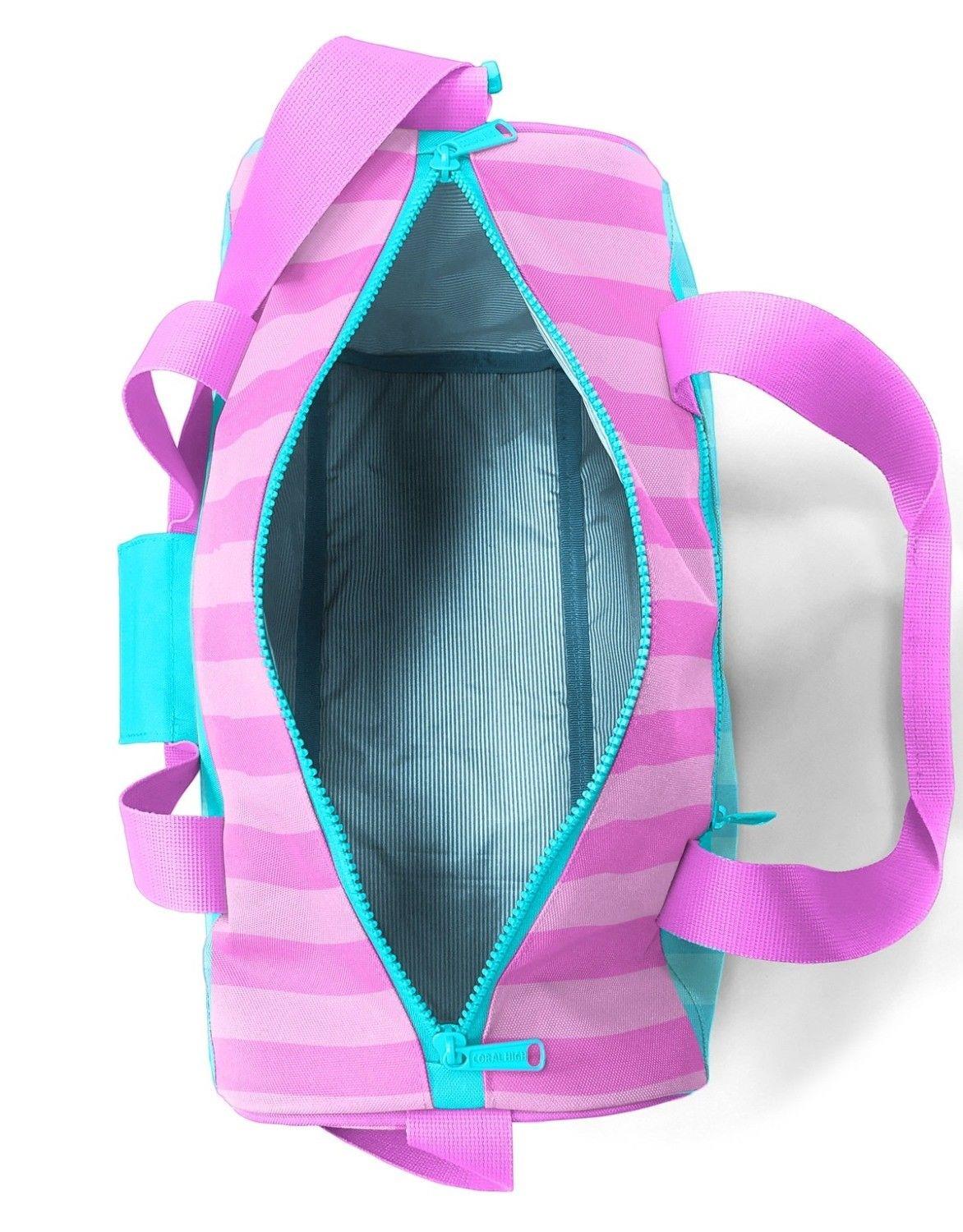 Coral High Kız Çocuk Spor ve Seyahat Çantası - Turkuaz Pembe Çizgili Desenli - 27521