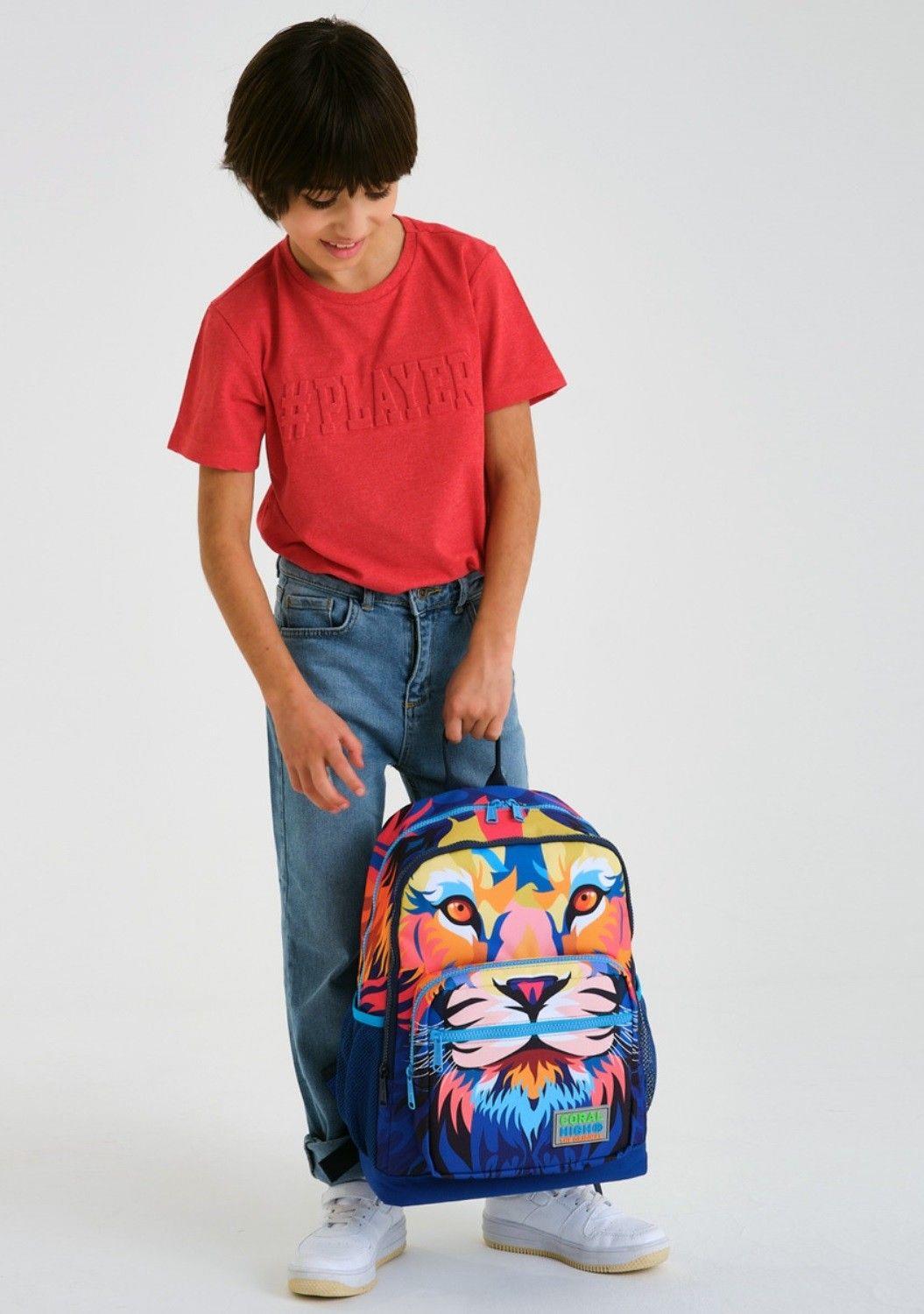Coral High Lacivert Aslan Okul Sırt ve Beslenme Çantası Seti - Erkek Çocuk