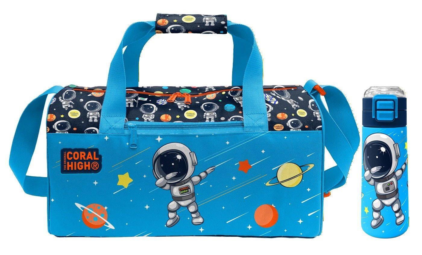 Coral High Lacivert Mavi Astronot Desenli Erkek Çocuk Spor Çantası ve 500 ml Çelik Matara Seti 27538
