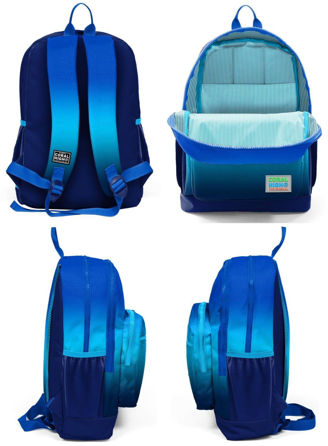 Coral High Lacivert Mavi Gradyan İlkokul Sırt Çantası ve Kalemlik Seti