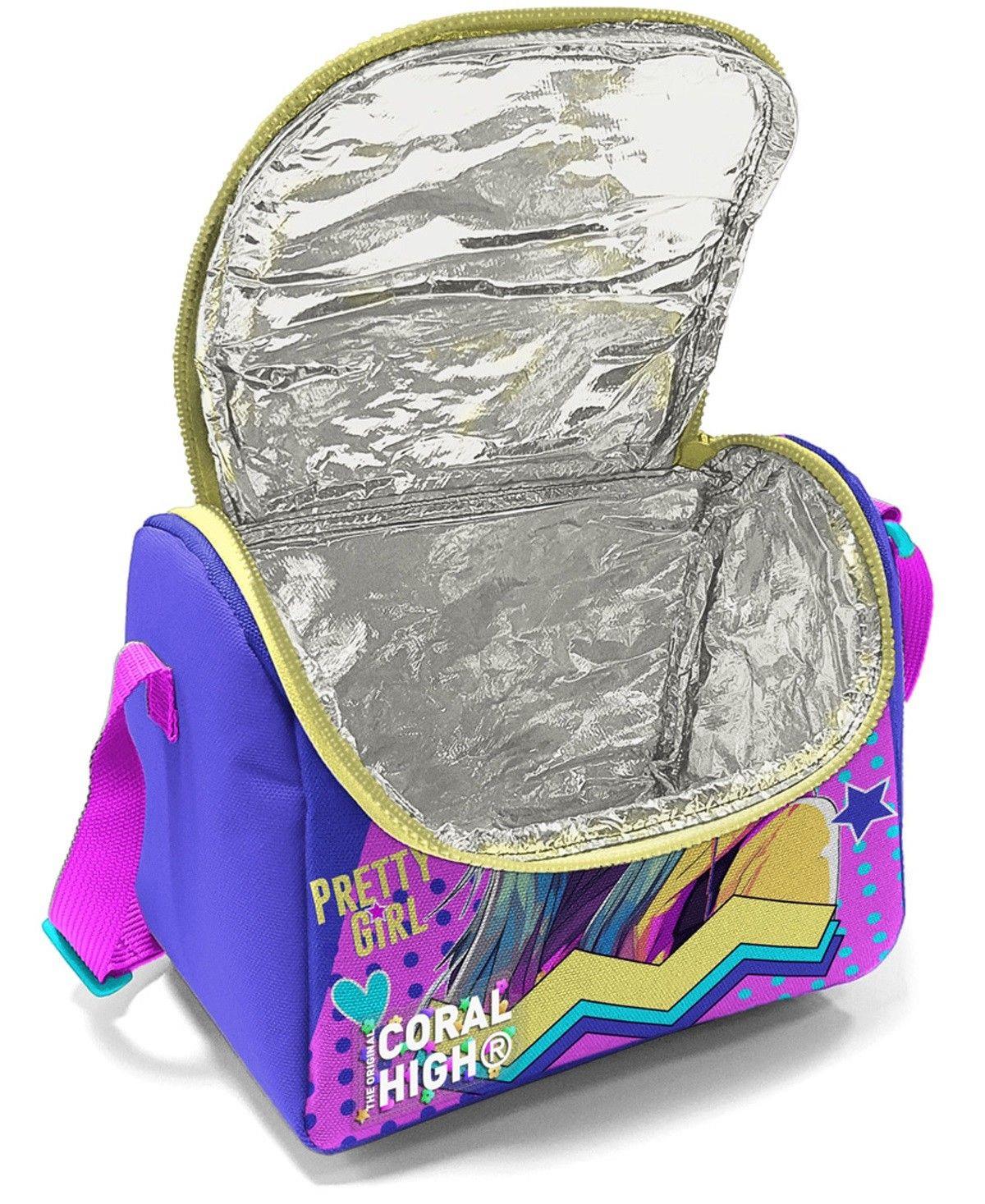 Coral High Lavanta Turkuaz Kulaklıklı Kız Desenli Kız Çocuk Beşli Okul Çanta Seti - İlkokul ve Ortaokul İçin Uygun