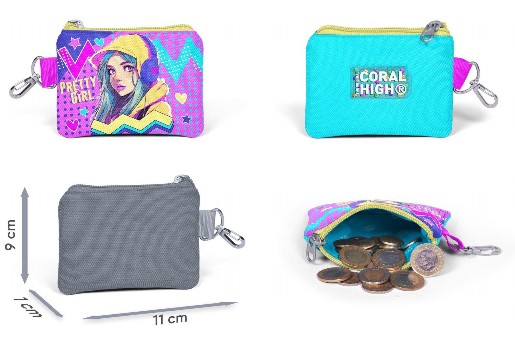 Coral High Lavanta Turkuaz Kulaklıklı Kız Desenli Kız Çocuk Beşli Okul Çanta Seti - İlkokul ve Ortaokul İçin Uygun