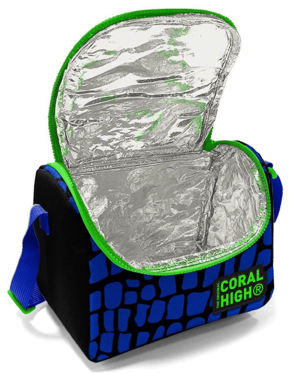 Coral High Mavi Yeşil Dragon Üçlü Okul Çantası ve Bel Çantası Seti - Erkek Çocuk