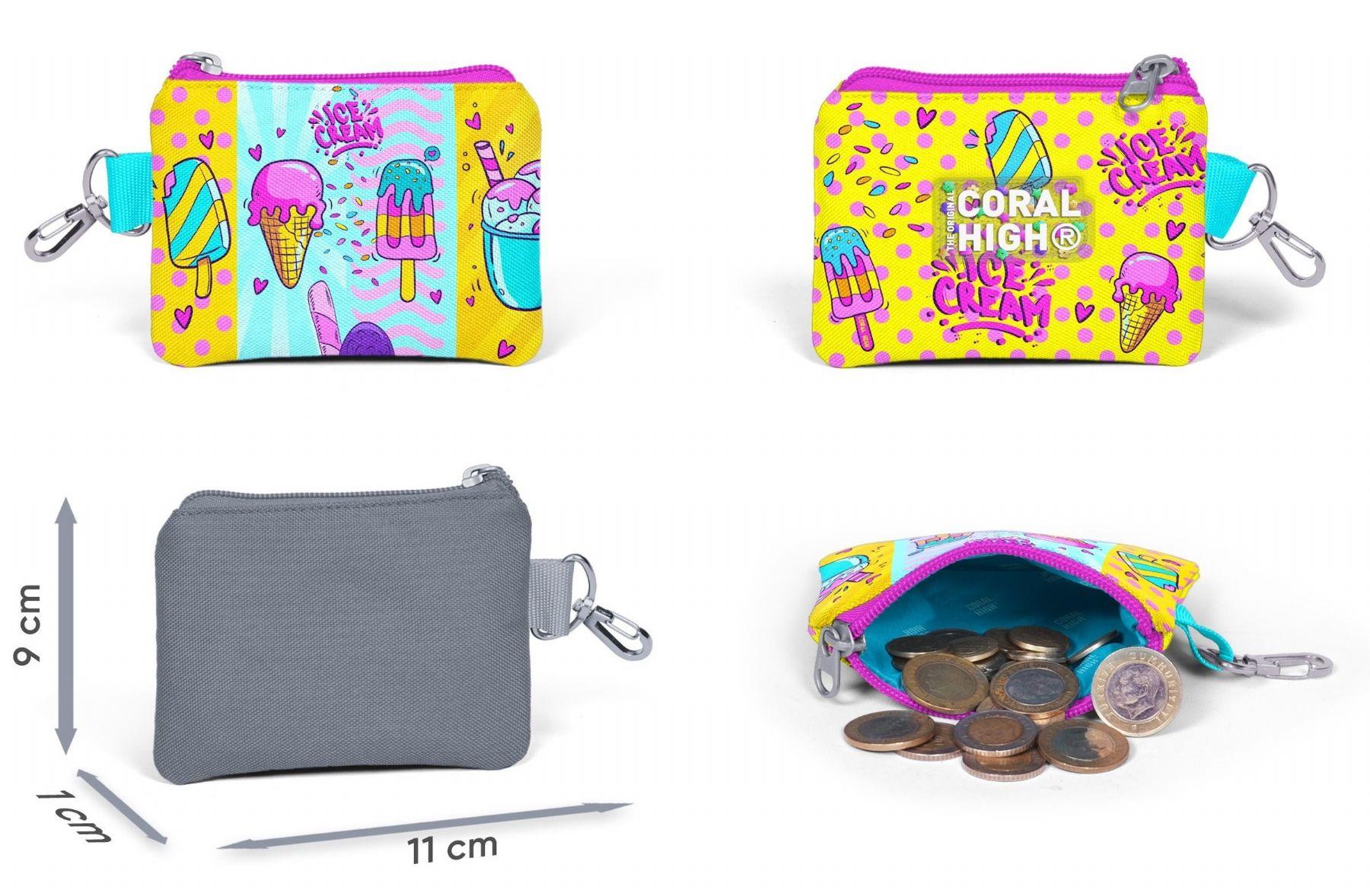 Coral High Mixed Dondurma Desenli Kız Çocuk Beşli Okul Çanta Seti - İlkokul İçin Uygun