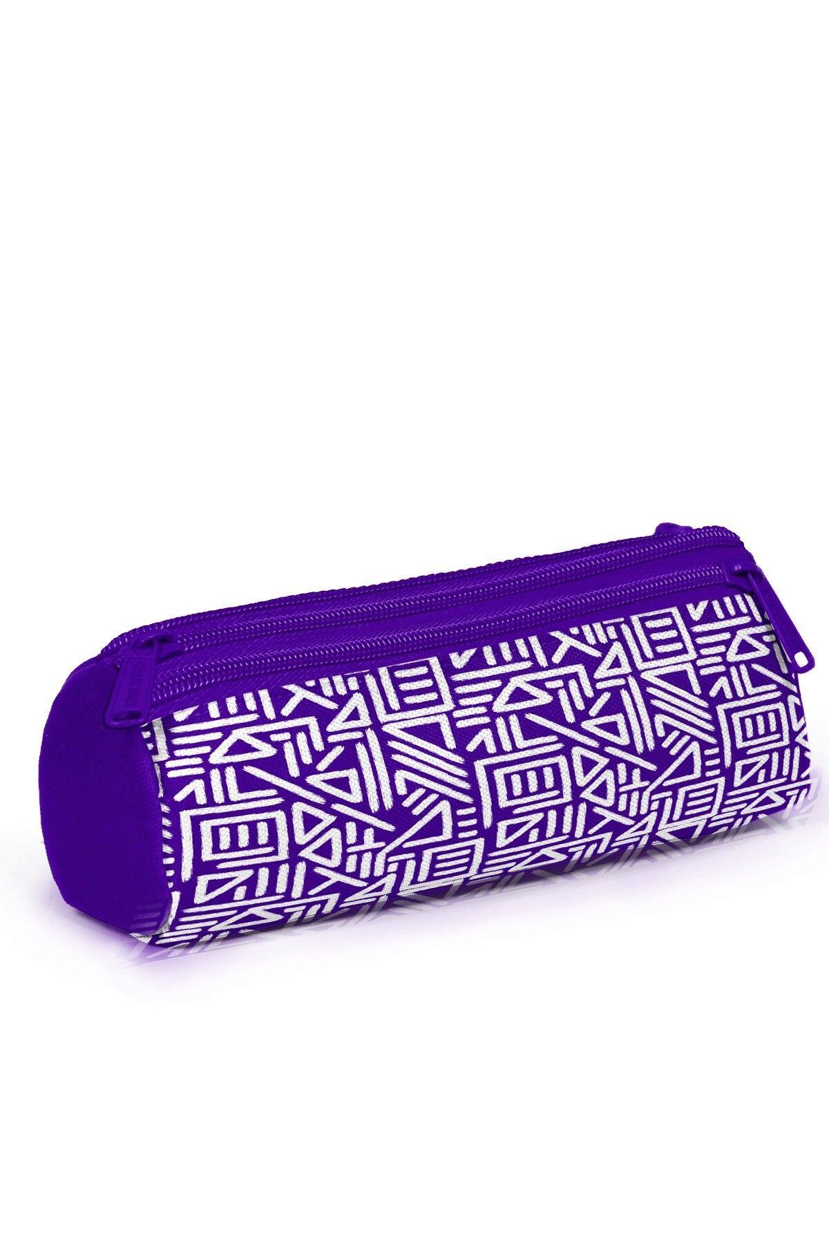 Coral High Mor Beyaz Geometrik Desenli 3'lü Okul Çanta Seti SET0123683 - Kız