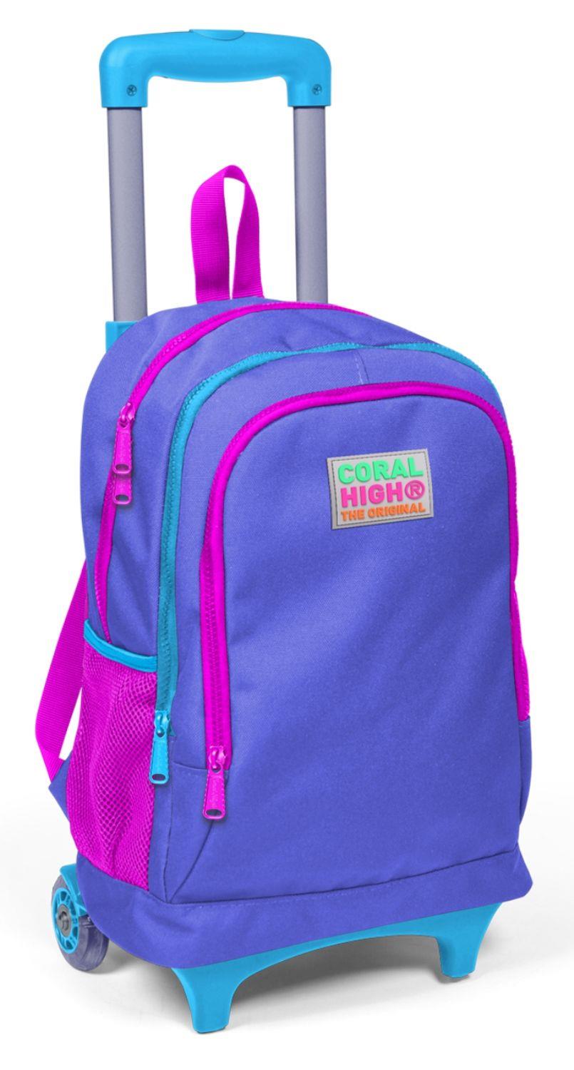 Coral High Mor Işıklı Tekerlekli Çekçek Okul Çantası - Kız