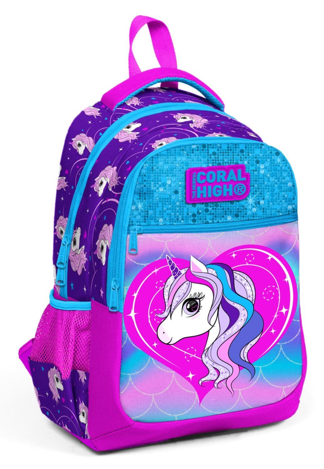 Coral High Mor Unicorn Baskılı İlkokul Sırt Çantası