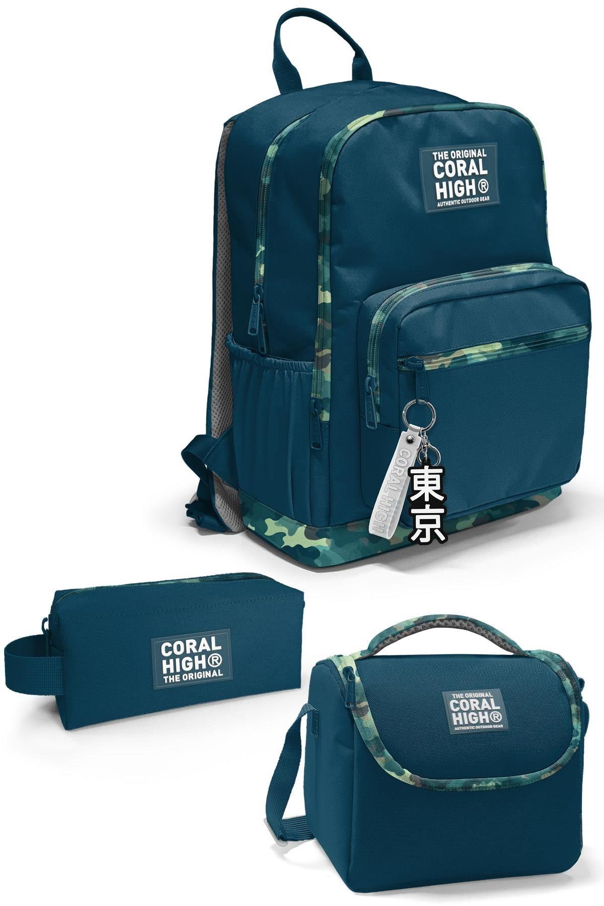 Coral High Nefti Kamuflaj 3'lü Okul Çanta Seti SET0123631