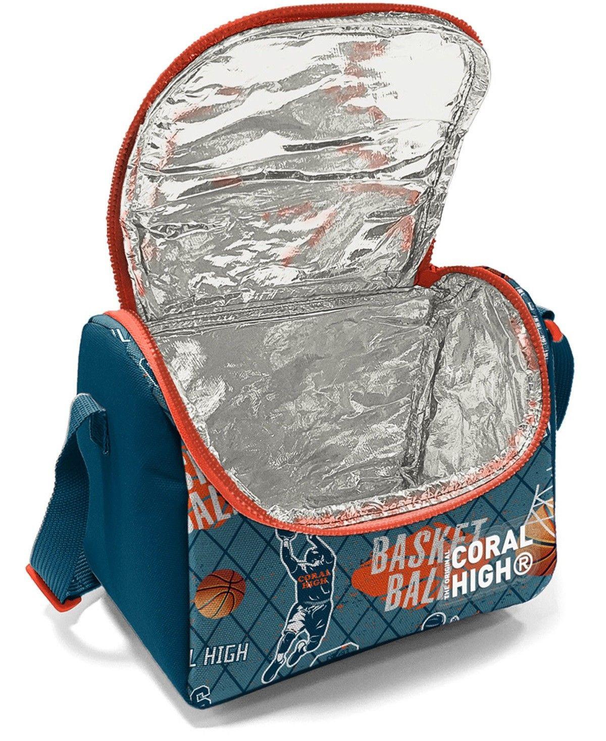 Coral High Nefti Turuncu Basketbol Desenli Erkek Çocuk Beşli Okul Çanta Seti - İlkokul İçin Uygun