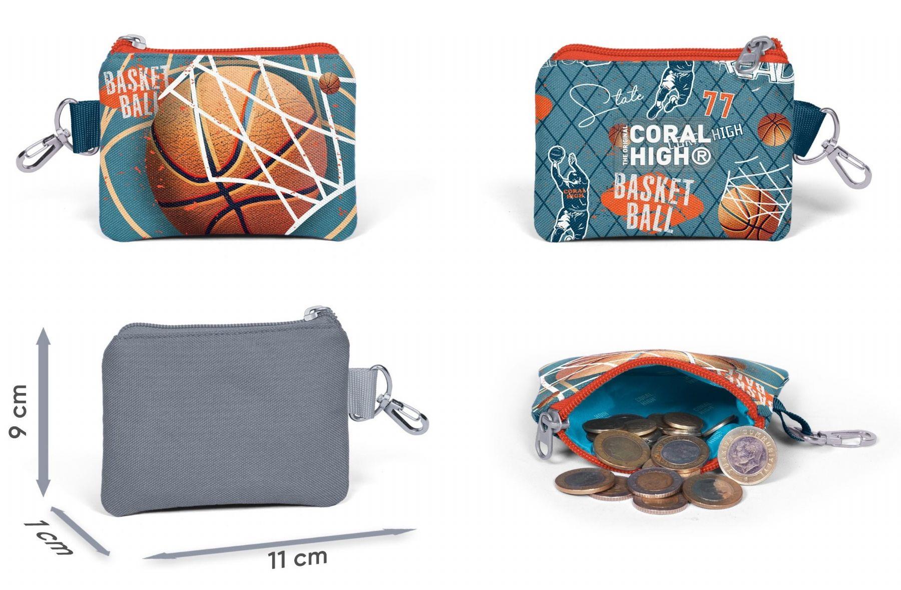 Coral High Nefti Turuncu Basketbol Desenli Erkek Çocuk Beşli Okul Çanta Seti - İlkokul İçin Uygun