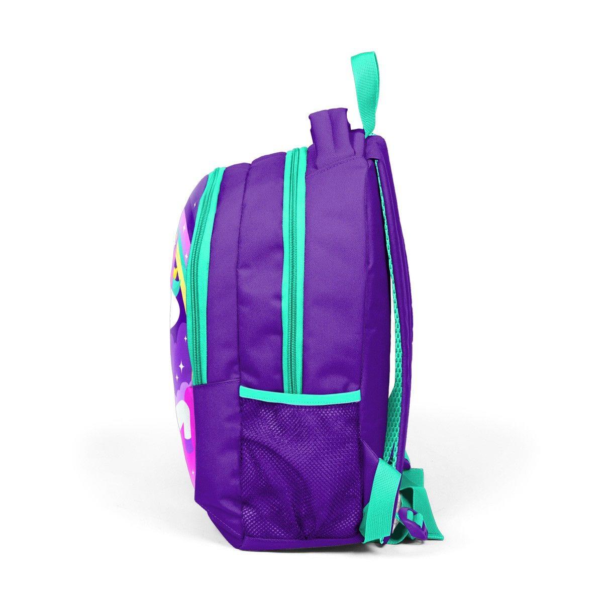 Coral High Okul Sırt Çantası ve Beslenme Çantası Seti - Mor Unicorn