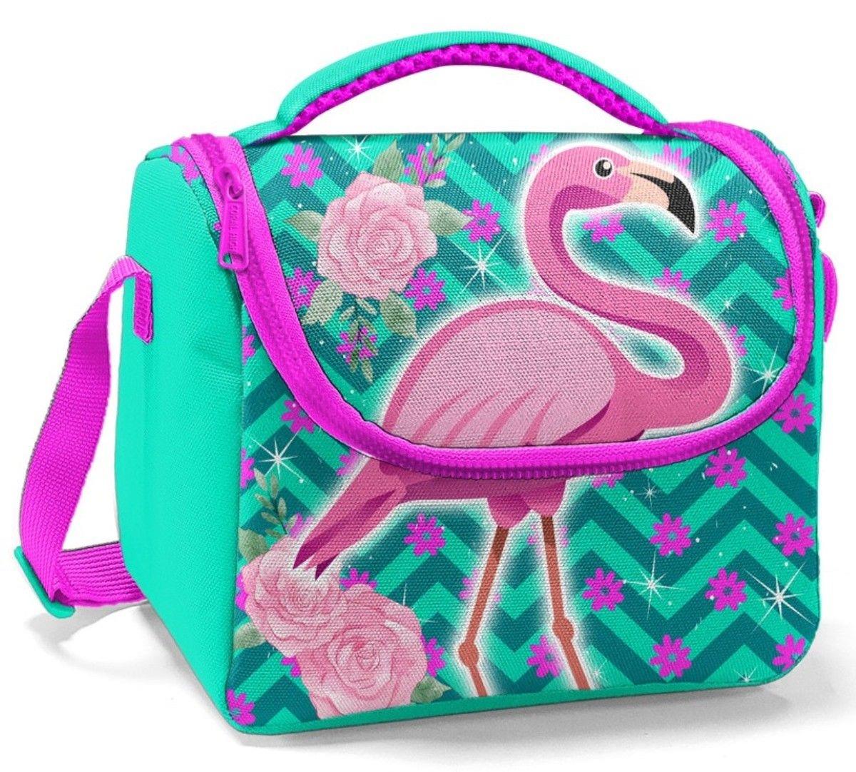 Coral High Okul Sırt Çantası ve Beslenme Çantası Seti - Pembe Flamingo - USB Soketli - Kız Çocuk