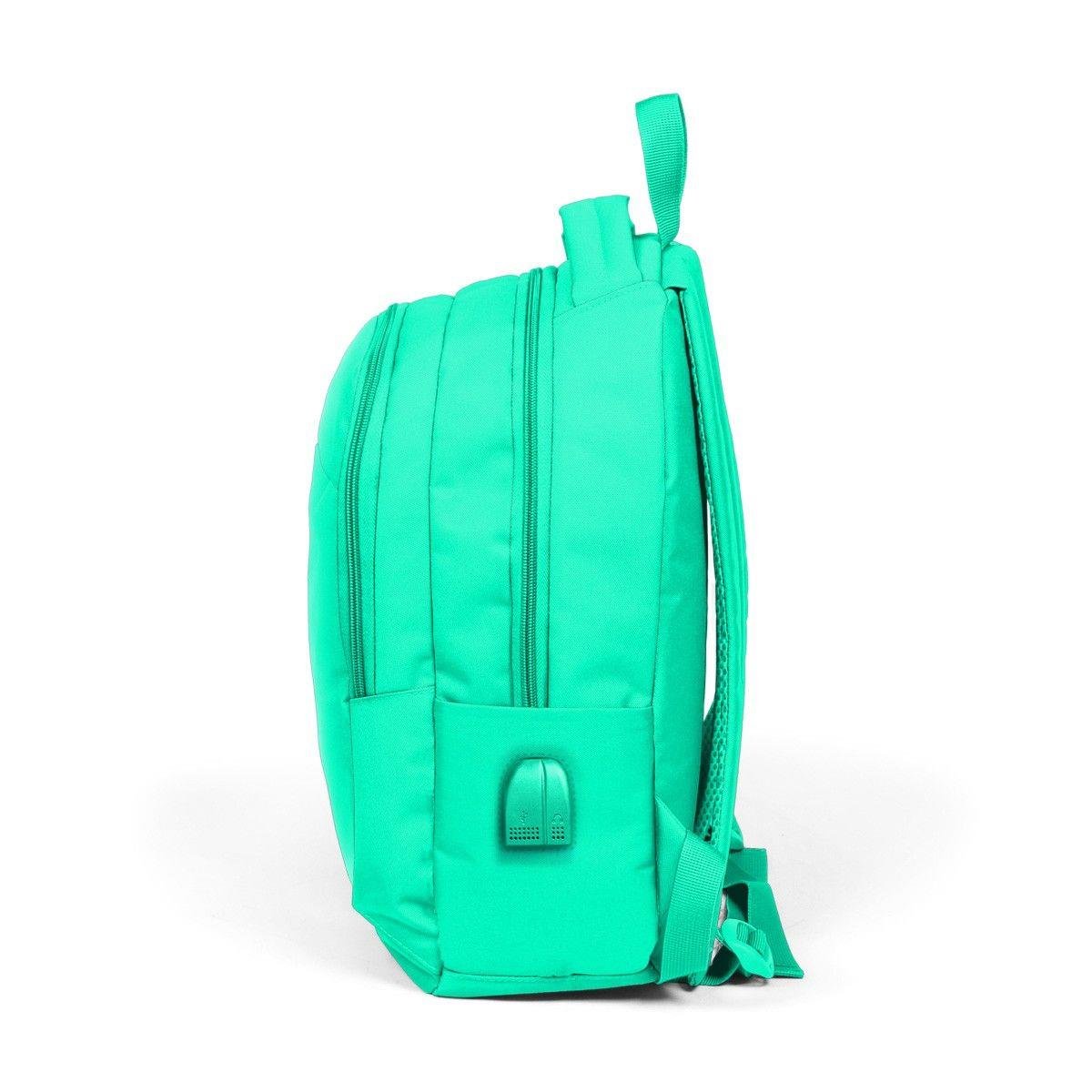 Coral High Okul ve Beslenme Çantası Seti - Kız Çocuk Su Yeşili - USB Soketli