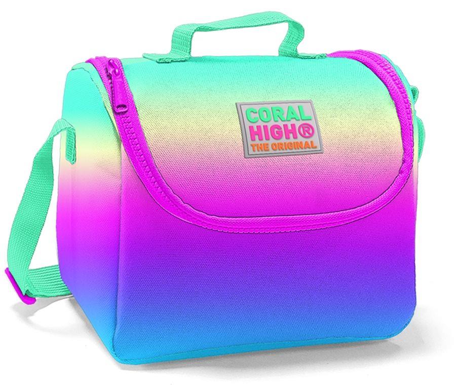 Coral High Pembe - Yeşil - Mavi Çekçek Çanta Seti - Işıklı Tekerlekler - Kız