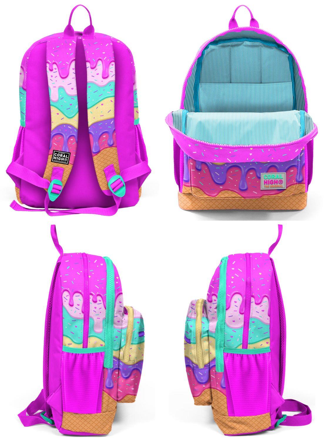 Coral High Pembe Dondurma İlkokul ve Günlük Sırt Çantası - Kız Çocuk