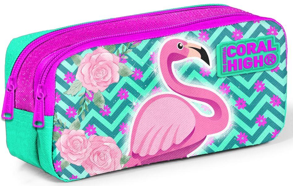 Coral High Pembe Flamingo Kız Çocuk İlkokul Çantası ve Kalemlik Seti