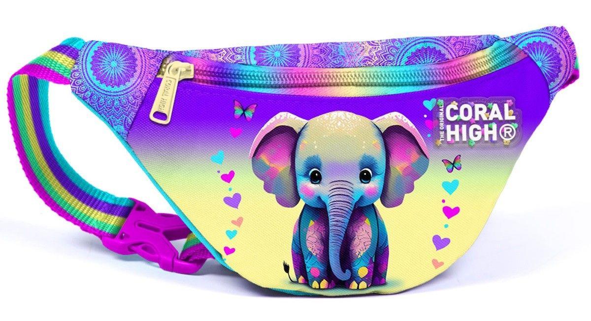 Coral High Pembe Turkuaz Fil Desenli Kız Çocuk Beşli Okul Çanta Seti - İlkokul İçin Uygun