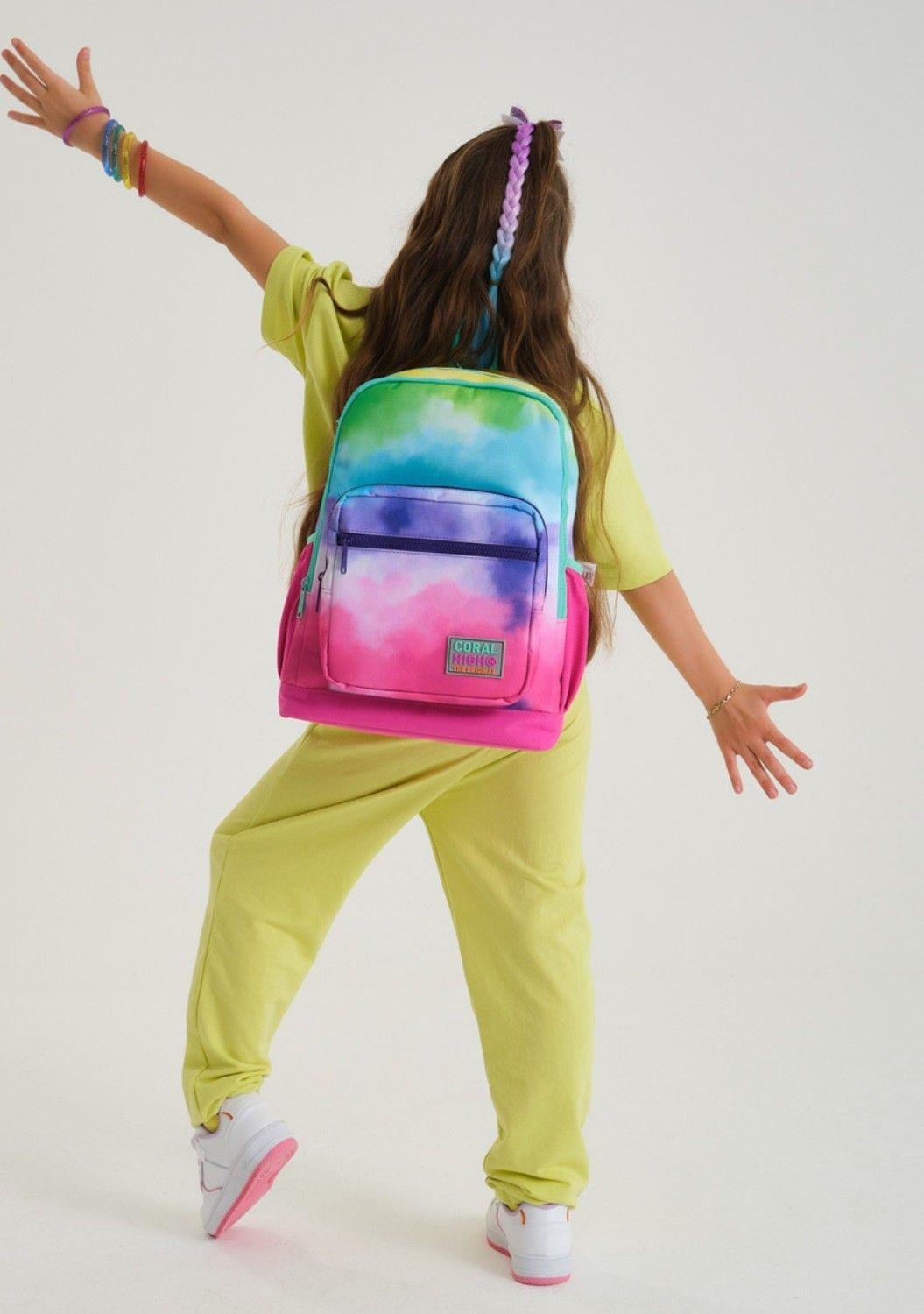 Coral High Renkli Boyama Üçlü İlkokul Okul Çanta Seti - Kız