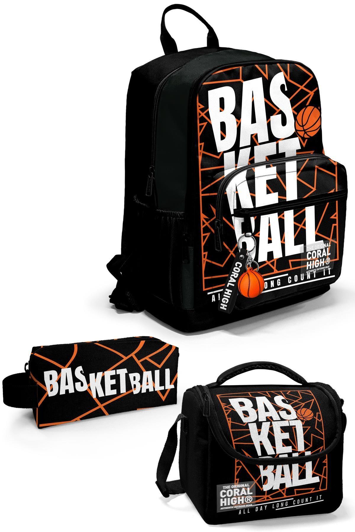 Coral High Siyah Basketbol 3'lü Okul Çanta Seti SET0123639