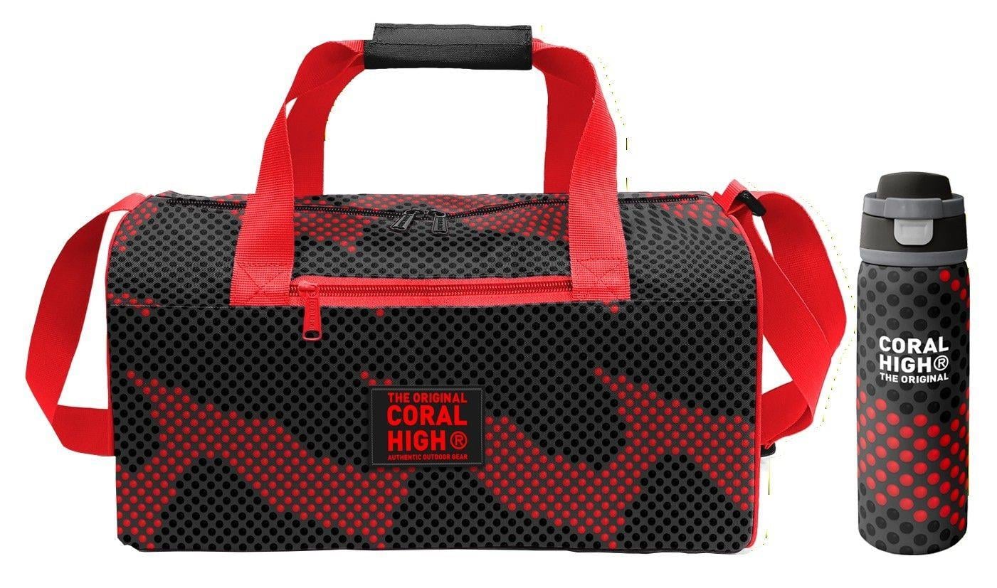 Coral High Siyah Kırmızı Nokta Desenli Erkek Çocuk Spor Çantası ve 800 ml Çelik Matara Seti 27555