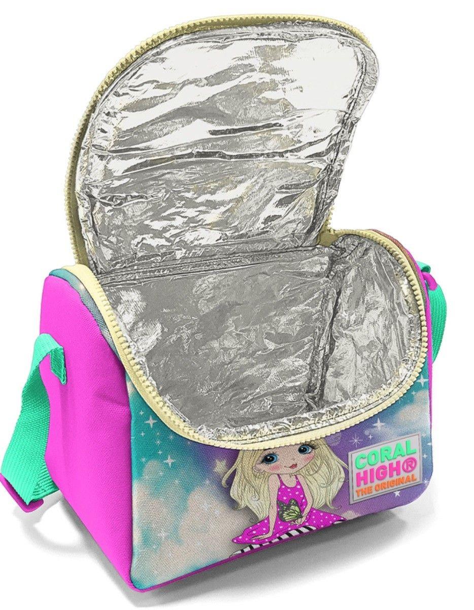 Coral High Su Yeşili Unicorn USB Soketli Okul Çanta Seti ve Bel Çantası - Kız Çocuk