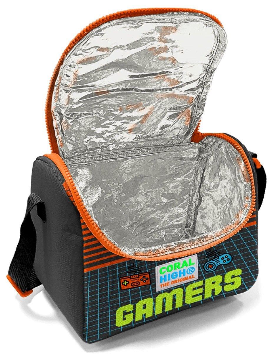 Coral High Turuncu Gamers Okul Sırt ve Beslenme Çantası Seti - Erkek Çocuk