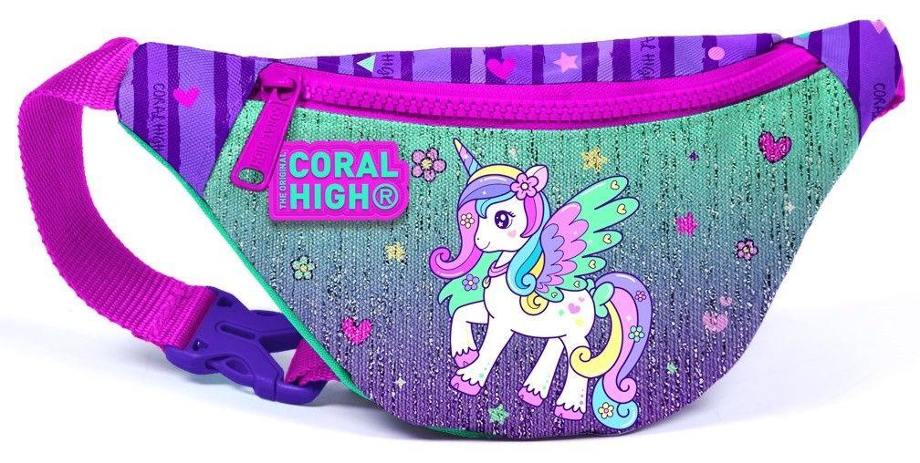Coral High Yeşil Mor Pegasus Üçlü Okul Çantası ve Bel Çantası Seti - Kız Çocuk