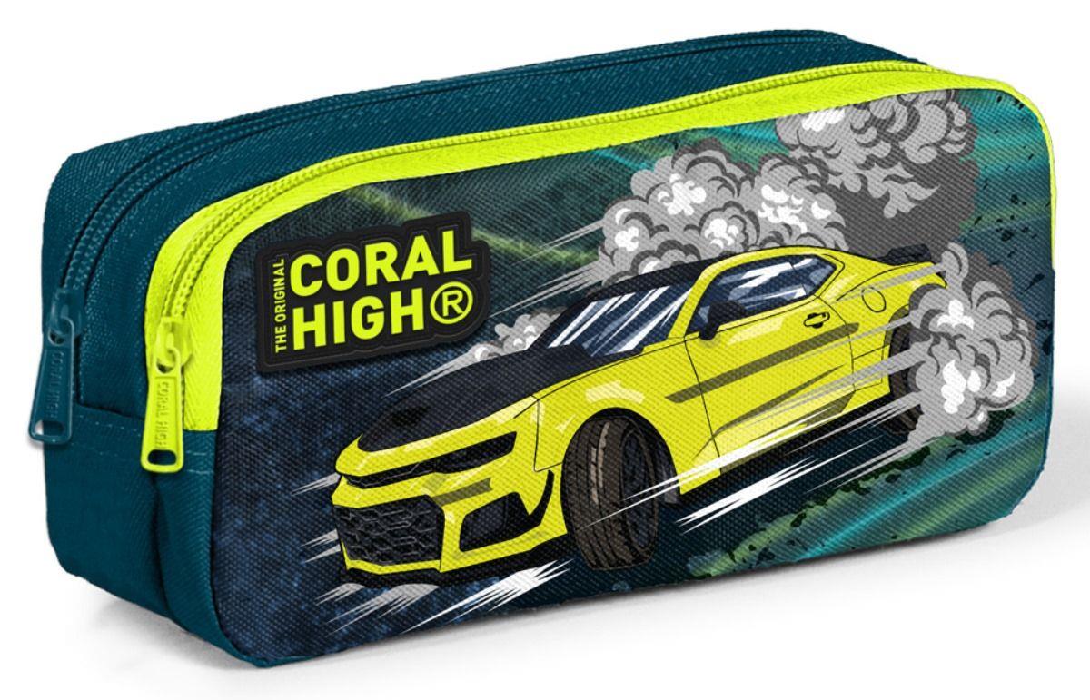Coral High Yeşil Sarı Araba Erkek Çocuk Beslenme Çantası Seti