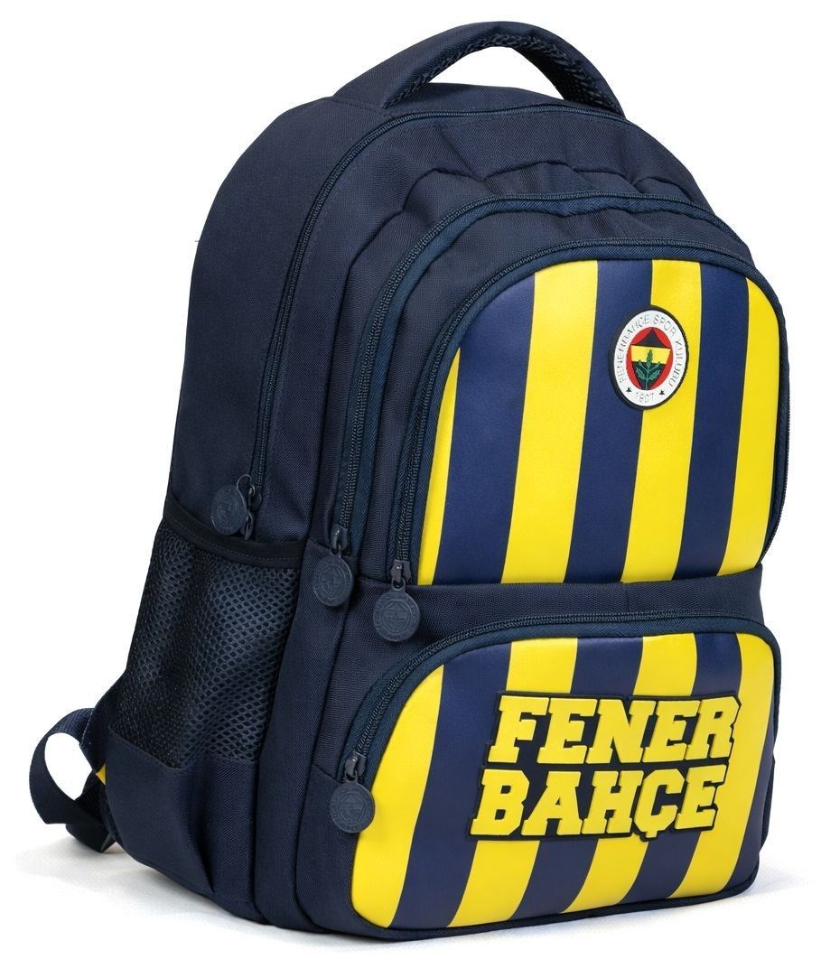 Fenerbahçe Dört Bölmeli Erkek Çocuk Fenerbahçe Yazılı Mavi - Sarı Okul Sırt Çantası - 70013
