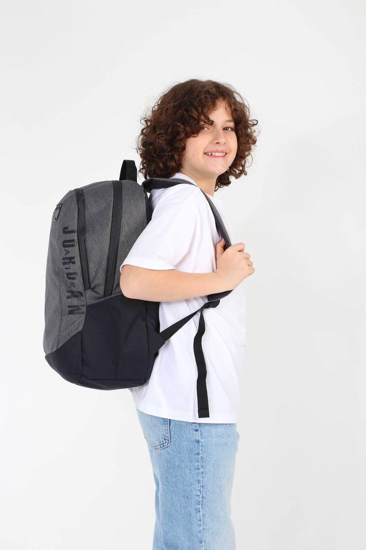 Jordan Air Arizona Gri Üç Bölmeli Erkek Çocuk Sırt Çantası - Q3127