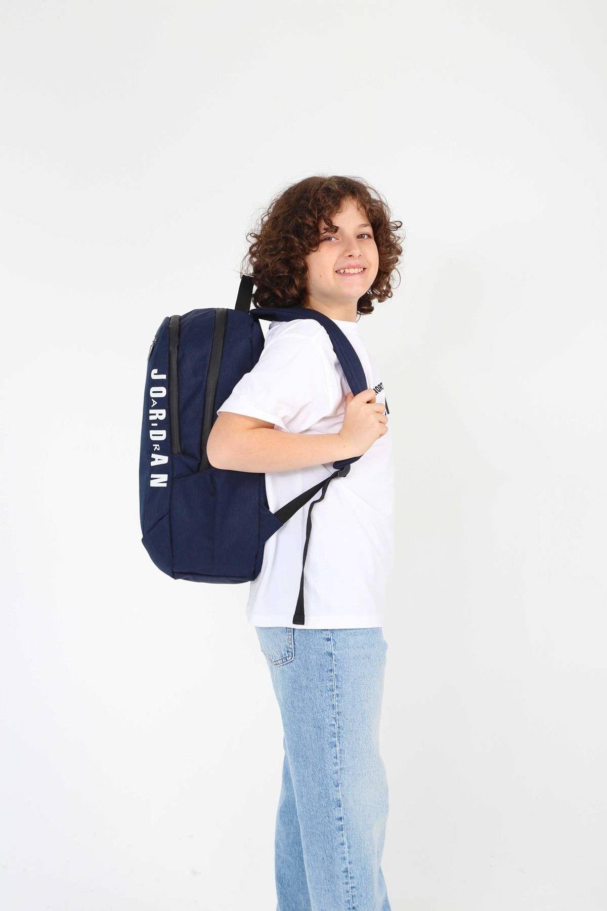 Jordan Air Arizona Lacivert Üç Bölmeli Erkek Çocuk Sırt Çantası - Q3128