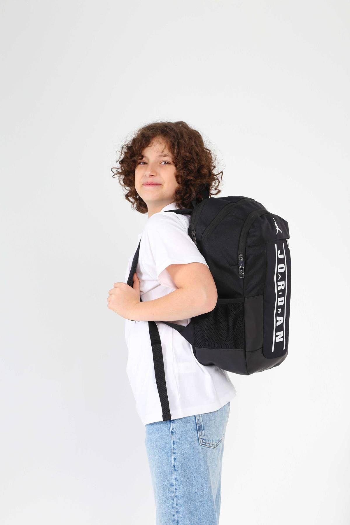 Jordan Air Boston Siyah Renk Laptop Bölmeli Okul ve Günlük Sırt Çantası - Q3112