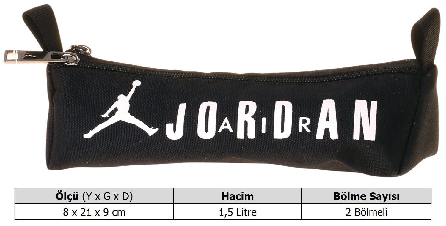 Jordan Air Brooklyn Black Siyah Erkek Çocuk İki Bölmeli Kalem Çantası/Kalemlik - Q3181