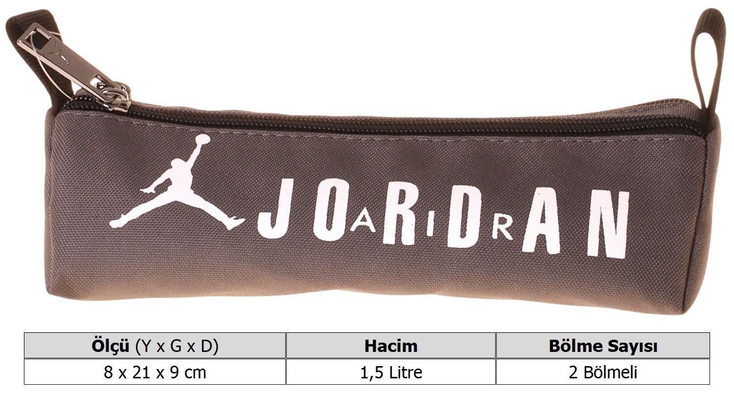Jordan Air Brooklyn Grey Gri Erkek Çocuk İki Bölmeli Kalem Çantası/Kalemlik - Q3183