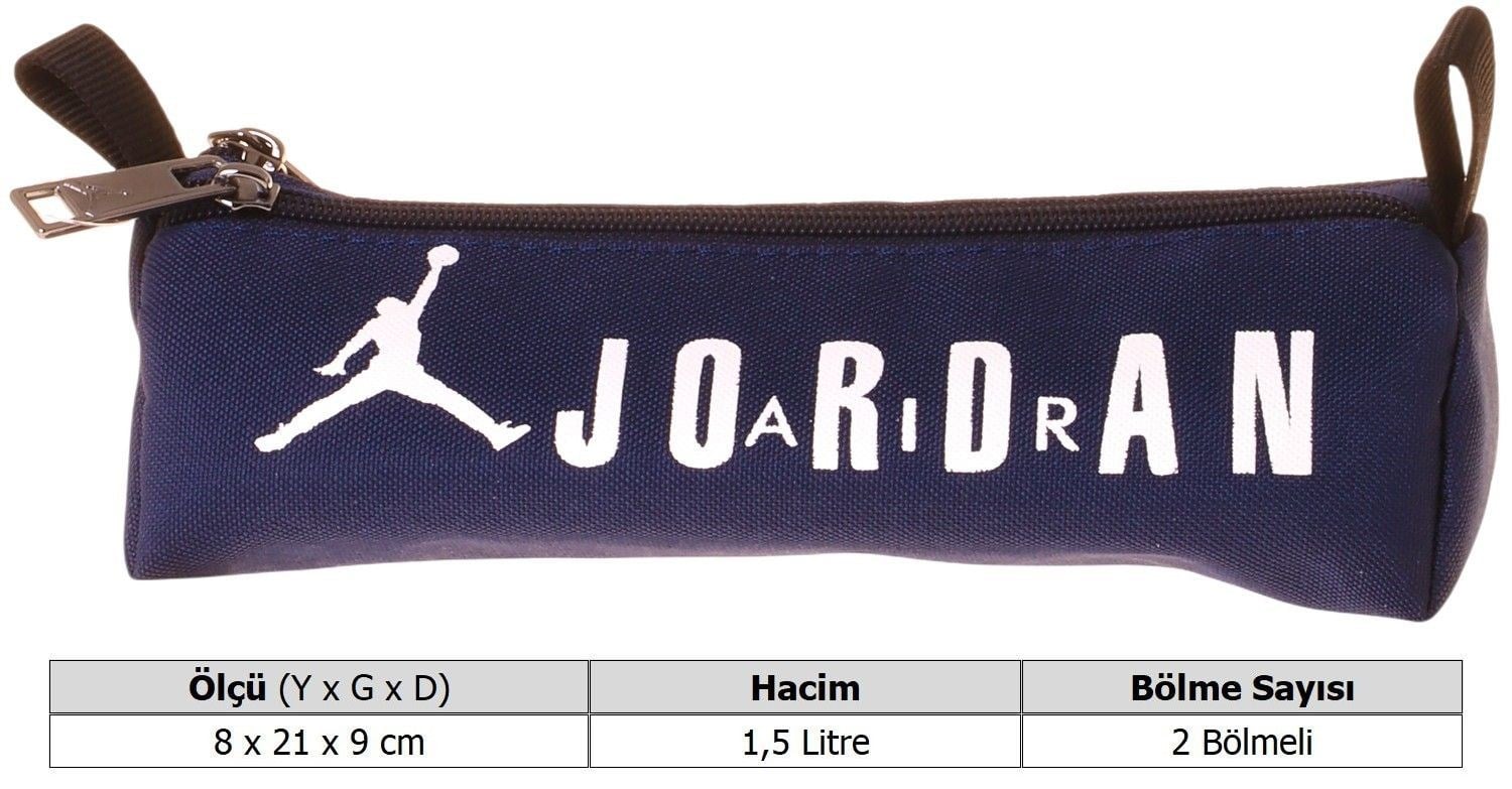 Jordan Air Brooklyn Navy Blue Lacivert Erkek Çocuk İki Bölmeli Kalem Çantası/Kalemlik - Q3185
