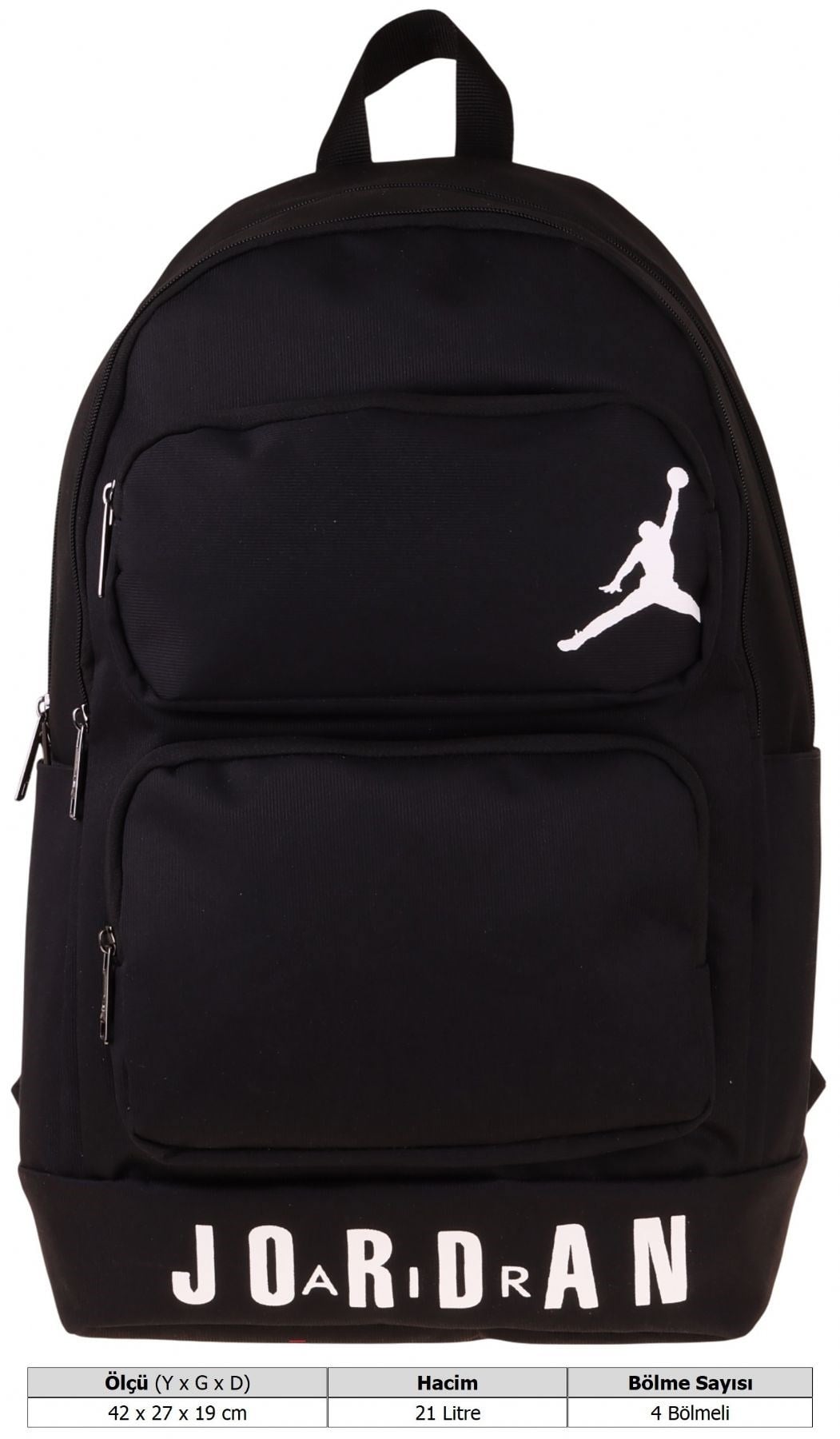 Jordan Air Cleveland Black Siyah Erkek Çocuk Okul ve Günlük Sırt Çantası - Q3168