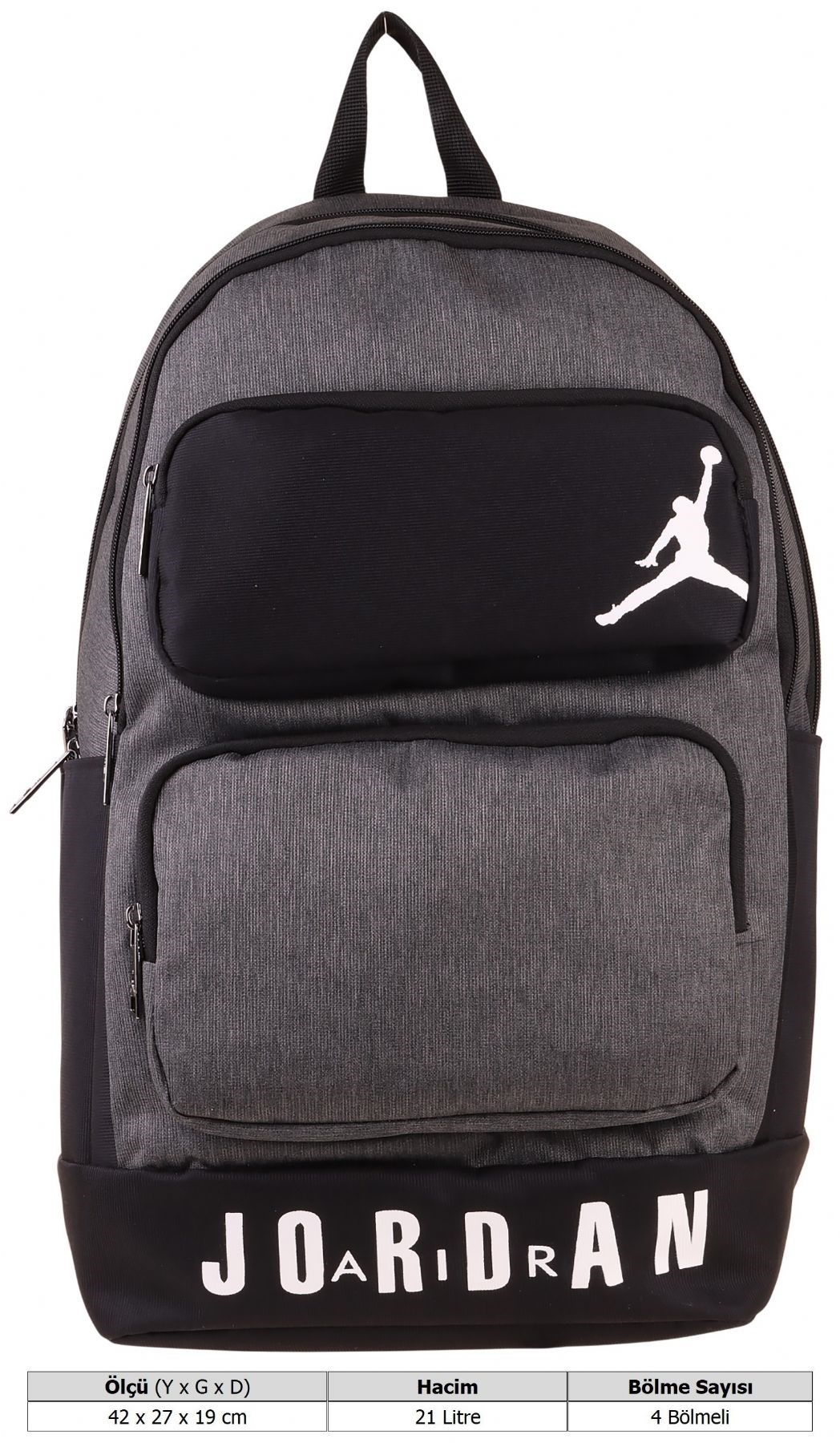Jordan Air Cleveland Grey Gri Erkek Çocuk Okul ve Günlük Sırt Çantası - Q3170