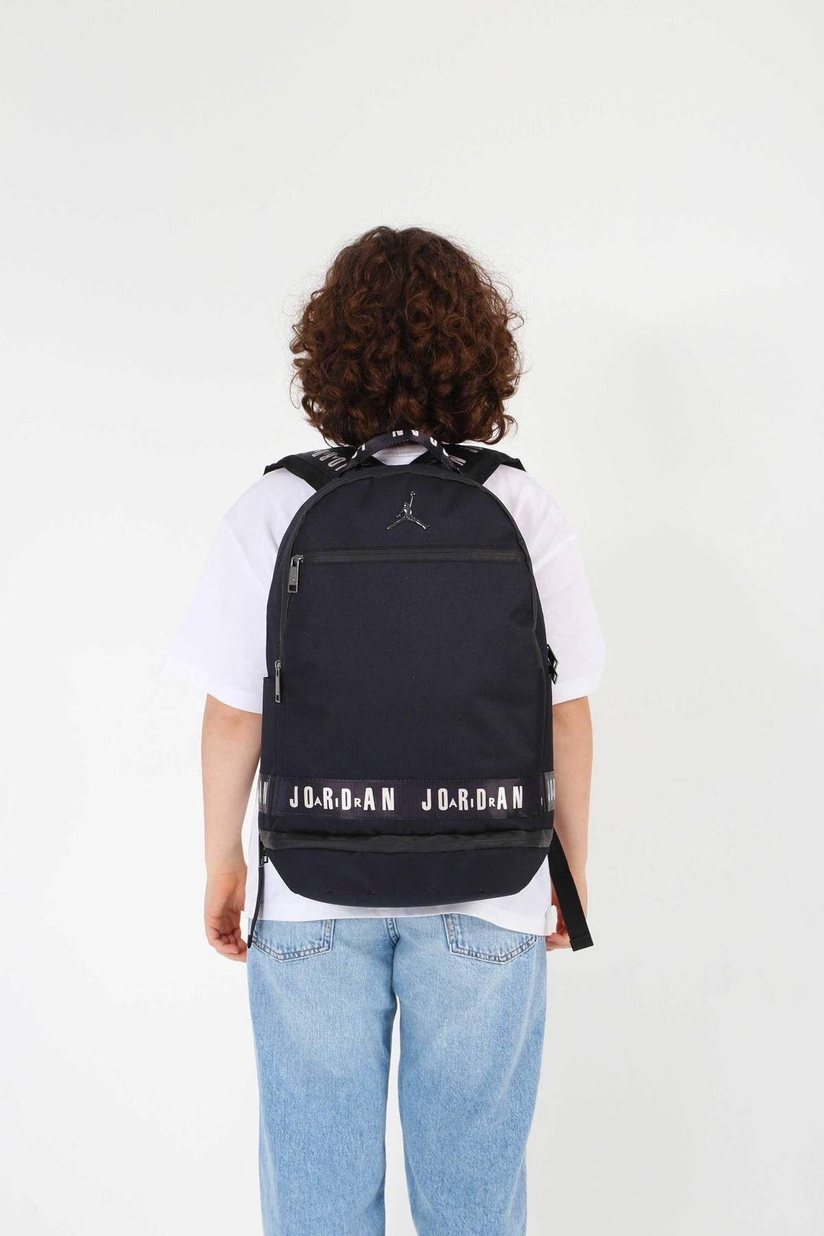 Jordan Air Georgia Siyah, Erkek Çocuk, Dört Bölmeli Okul ve Günlük Sırt Çantası - Q3149