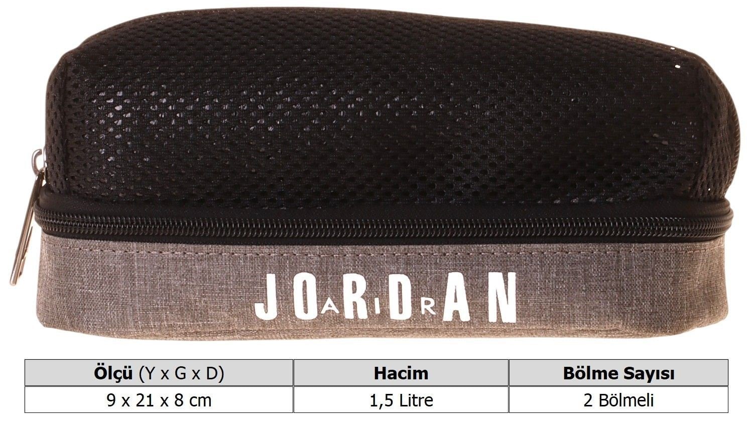 Jordan Air Houston Grey Erkek Çocuk Gri Üç Gözlü Kalemlik/Kalem Çantası - Q3177