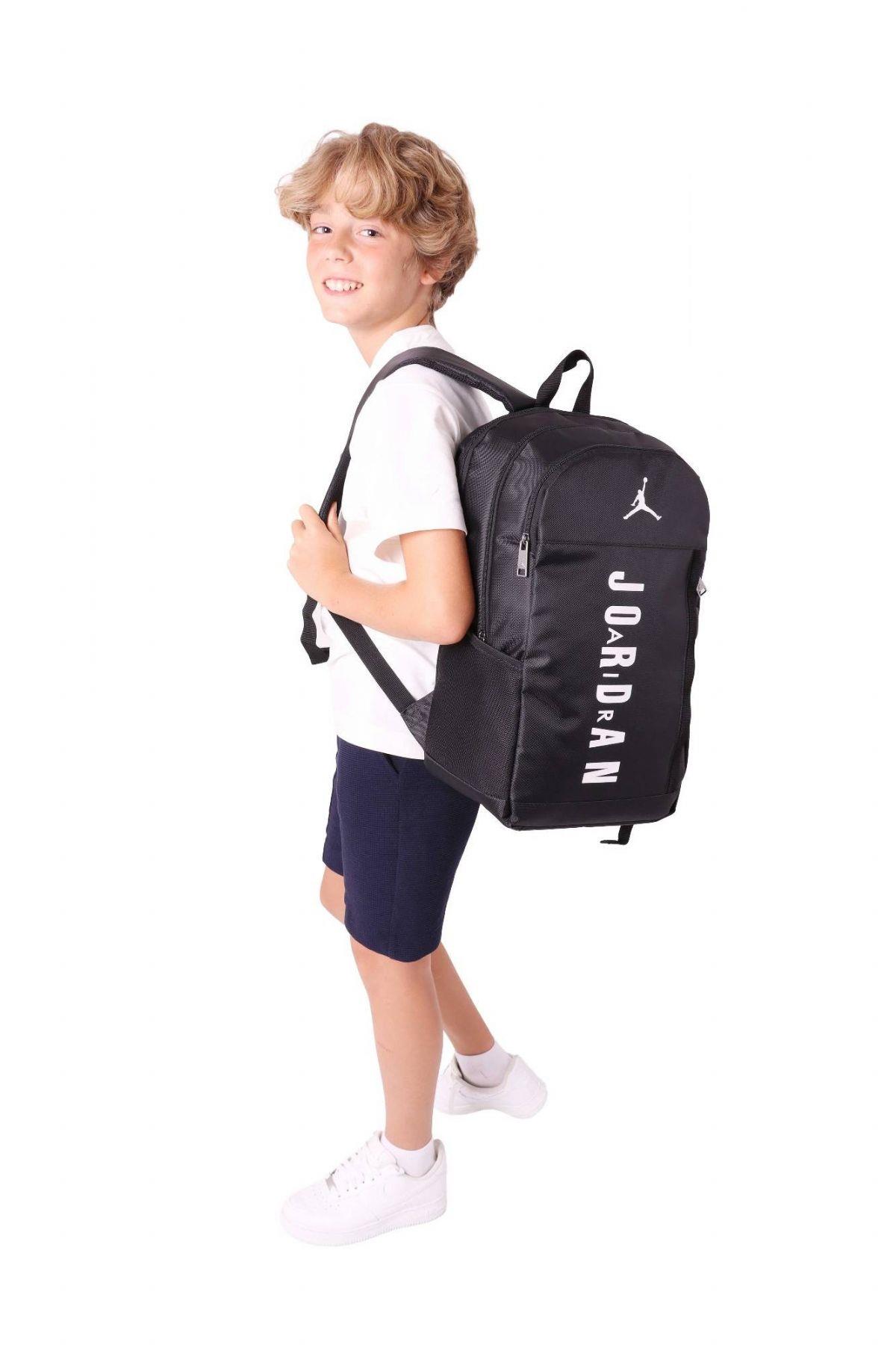 Jordan Air Nevada İkili Çanta Seti - Dört Bölmeli Sırt Çantası ve Üçgen Kalemlik - Siyah - Erkek