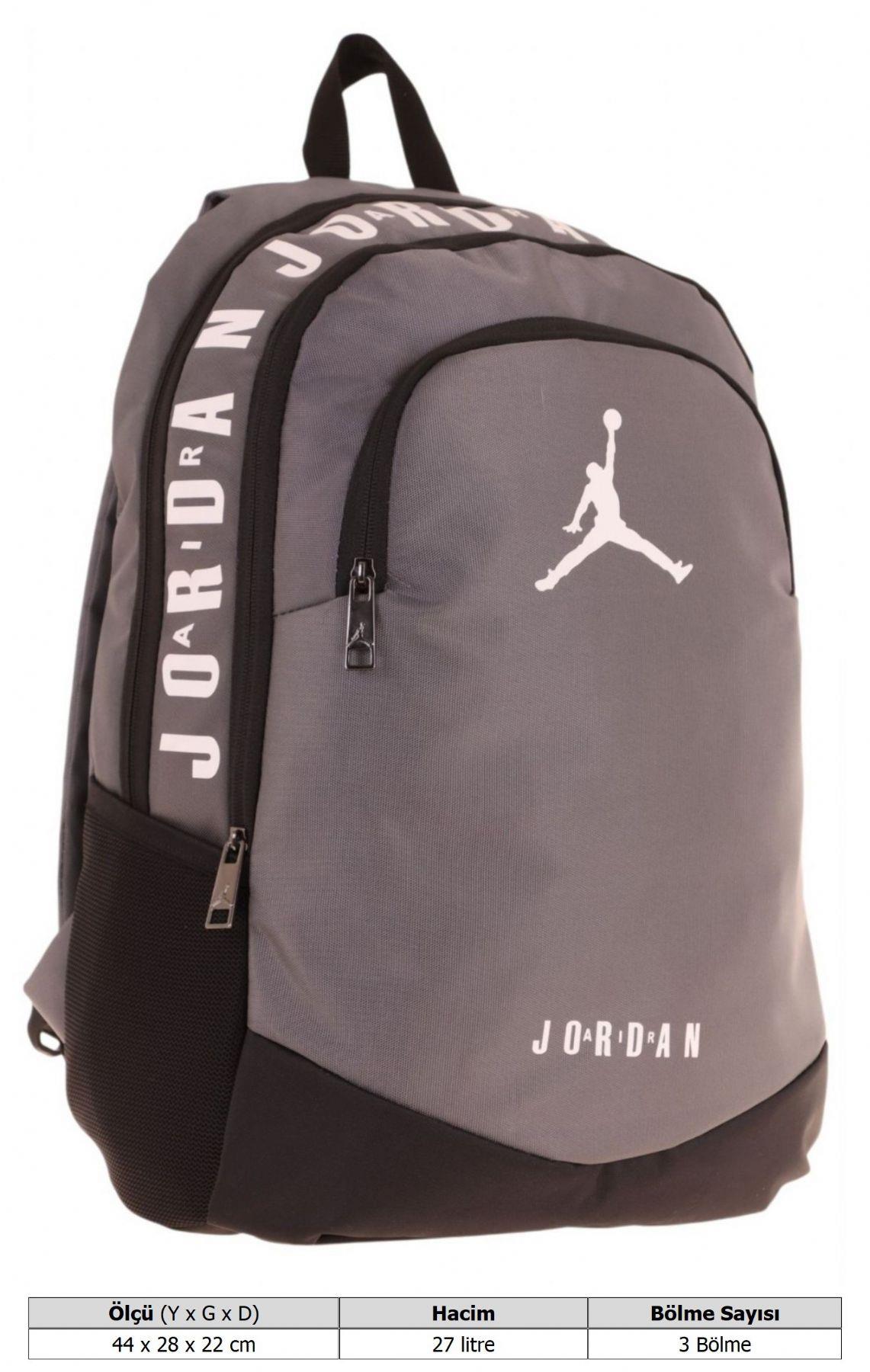 Jordan Air Oklahama Okul ve Günlük Sırt Çantası - Gri - Q3092