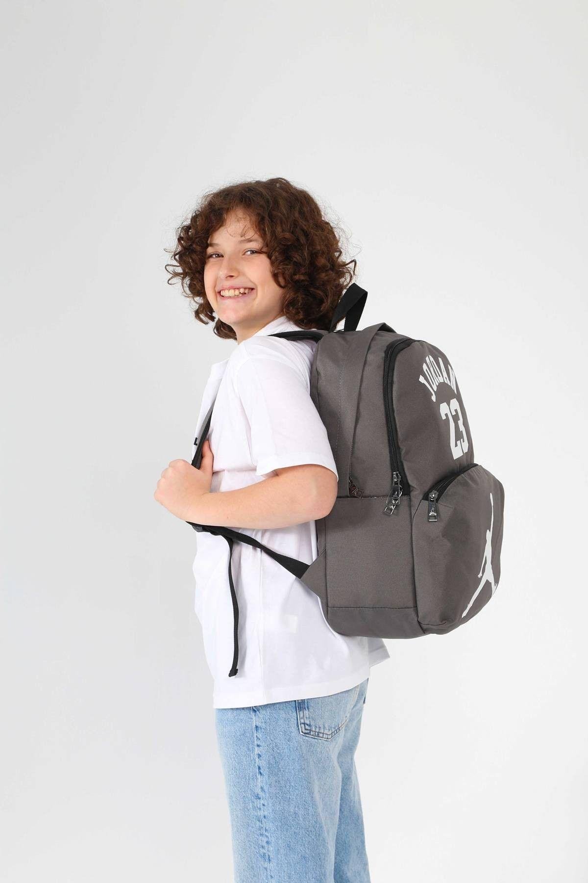 Jordan Air Okul ve Günlük Sırt Çantası (Minnesota Gri) - Erkek - Üç  Bölmeli - Q3130