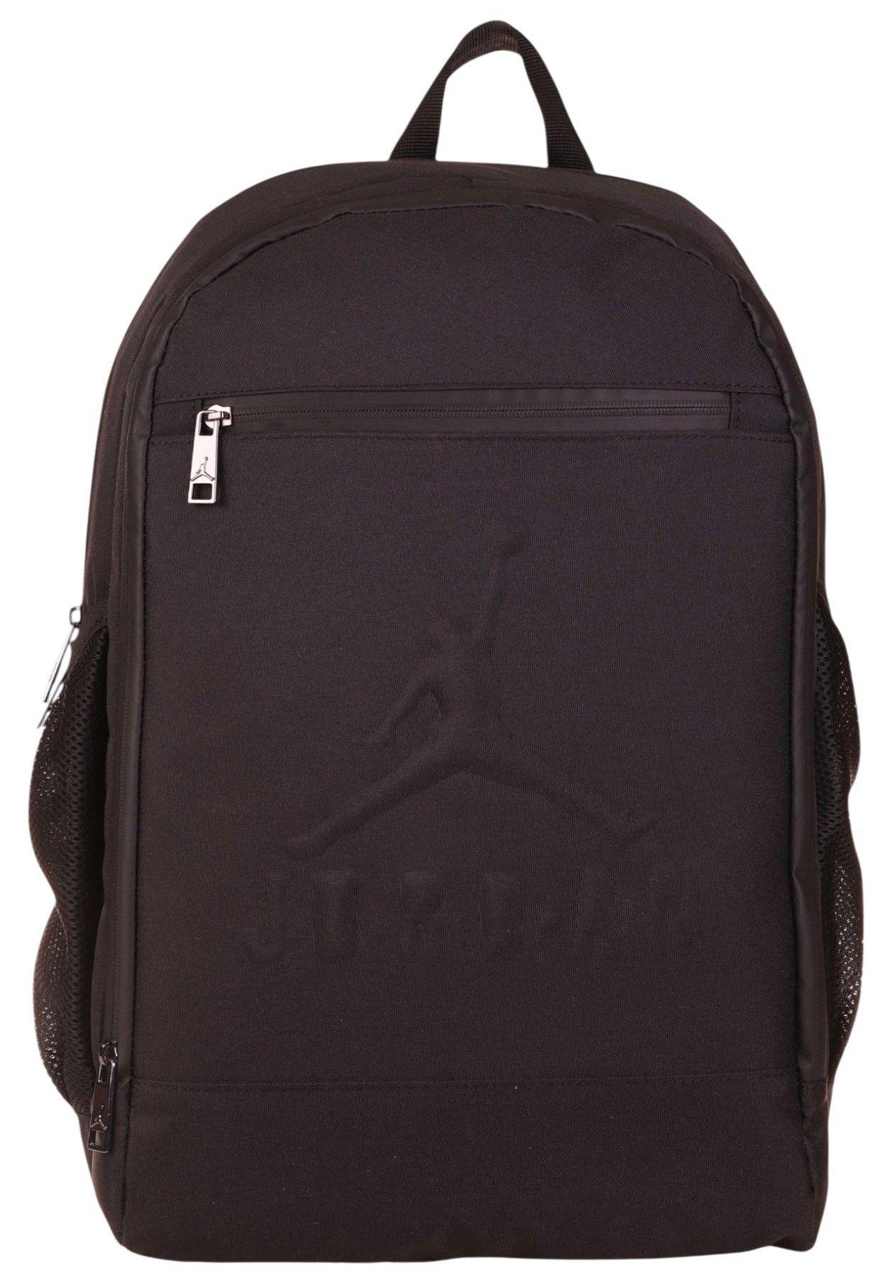 Jordan Air Vermont Siyah Üç Bölmeli Kabartmalı Okul Sırt Çantası - Q3140