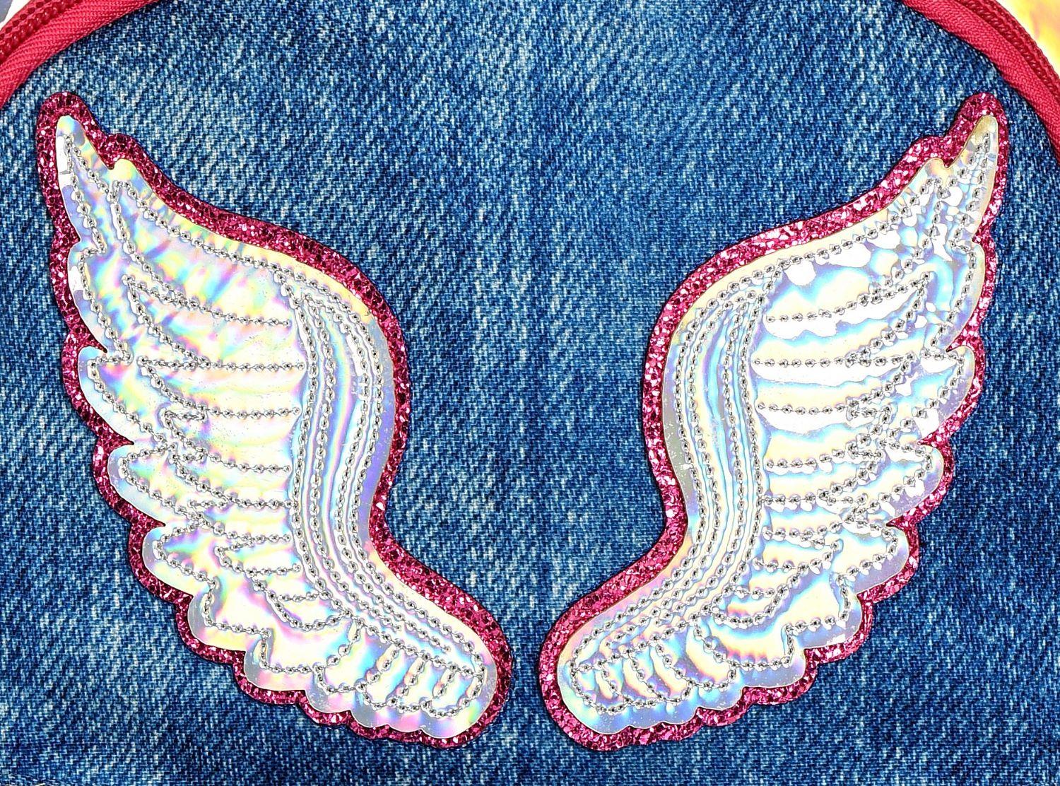 Joy's Cool Denim Parlak Melek Kanatlı Anaokulu Sırt Çantası