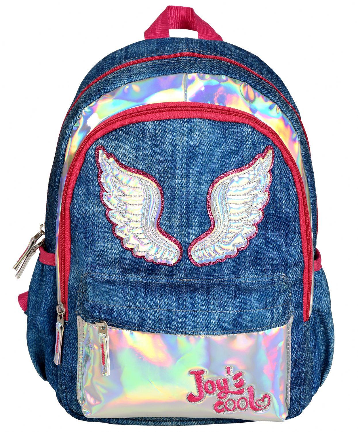 Joy's Cool Denim Parlak Melek Kanatlı Anaokulu Sırt Çantası