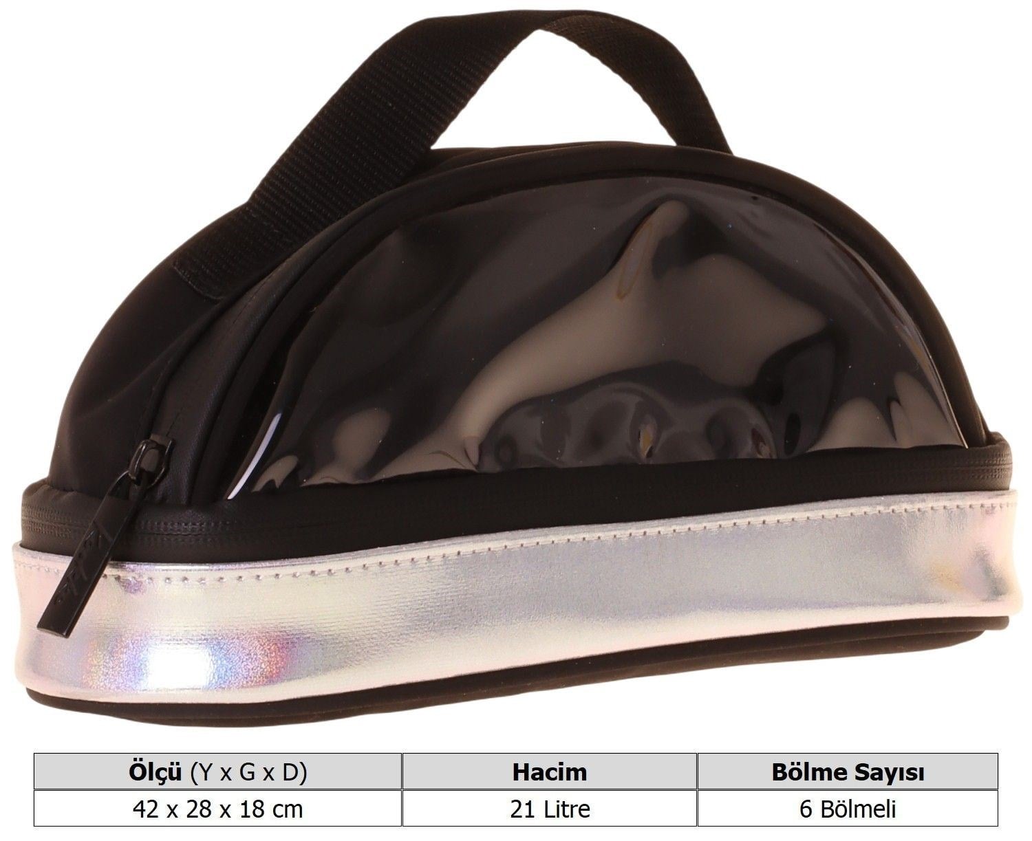 Kaukko Black Silver Parlak Kumaş Detaylı (Siyah - Gümüş) Kız Çocuk Kalem Çantası/Kalemlik - K1856