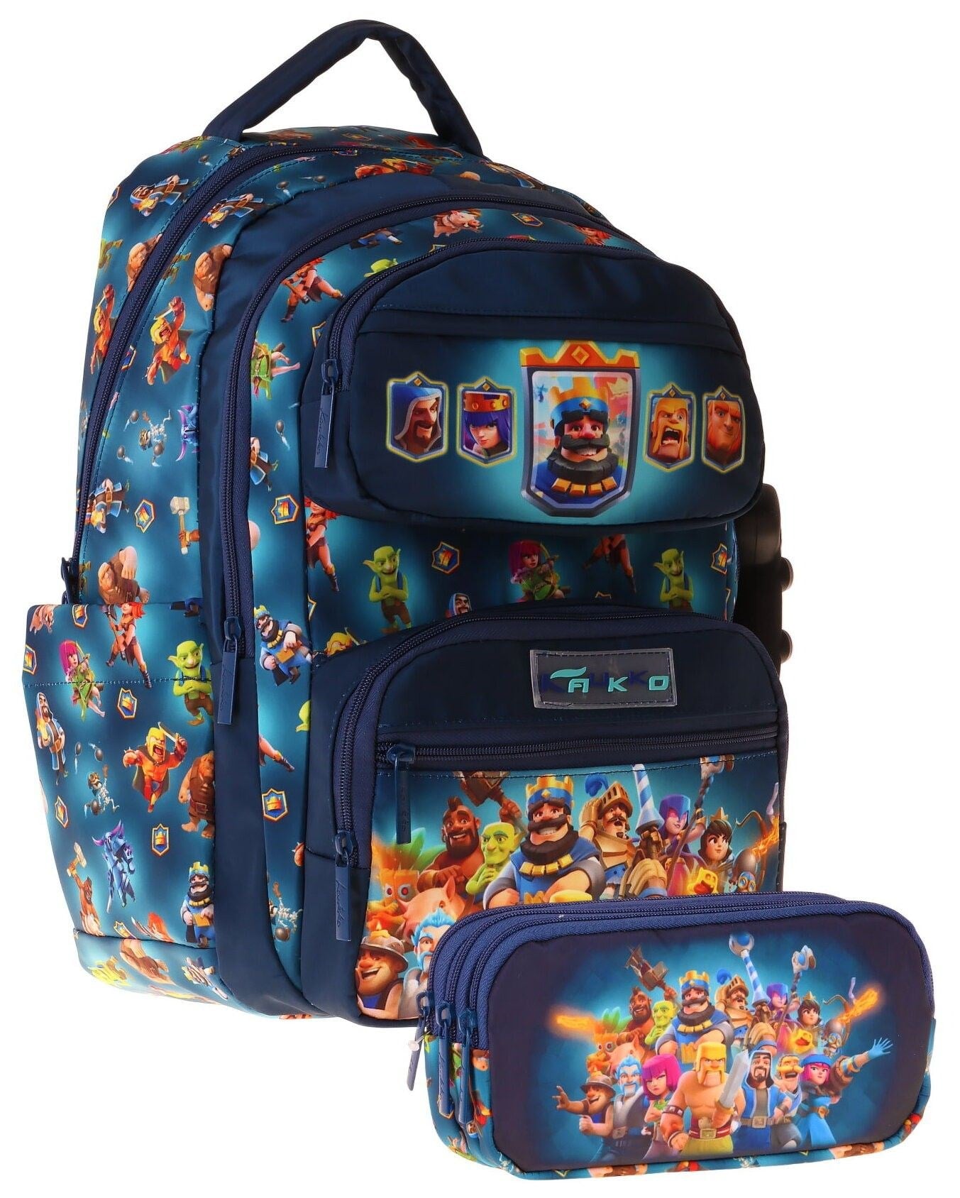 Kaukko Kids Boom Lacivert Erkek Çocuk İlkokul Sırt Çantası ve Kalem Çantası Seti - SETKK-L5419C