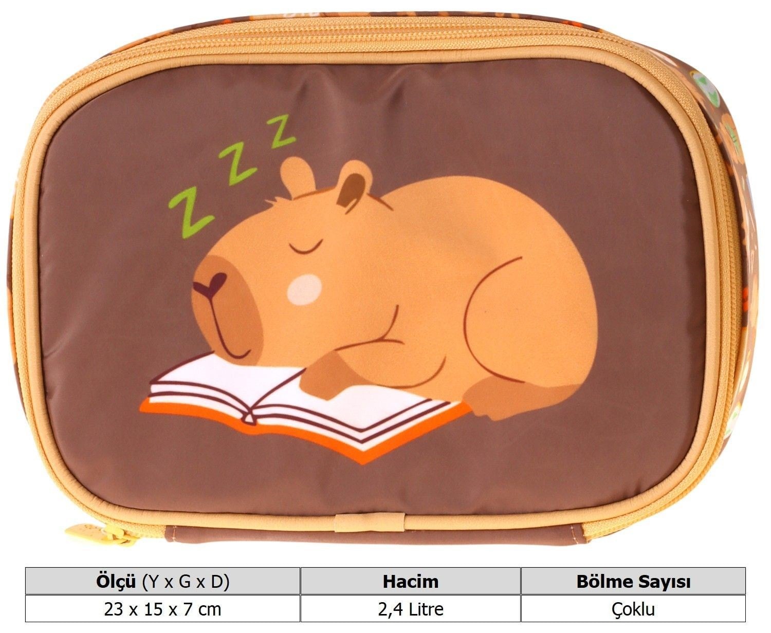 Kaukko Kids Clever Baskılı Kahverengi Erkek Çocuk Organizer Kalem Çantası - Kalemlik - L5377