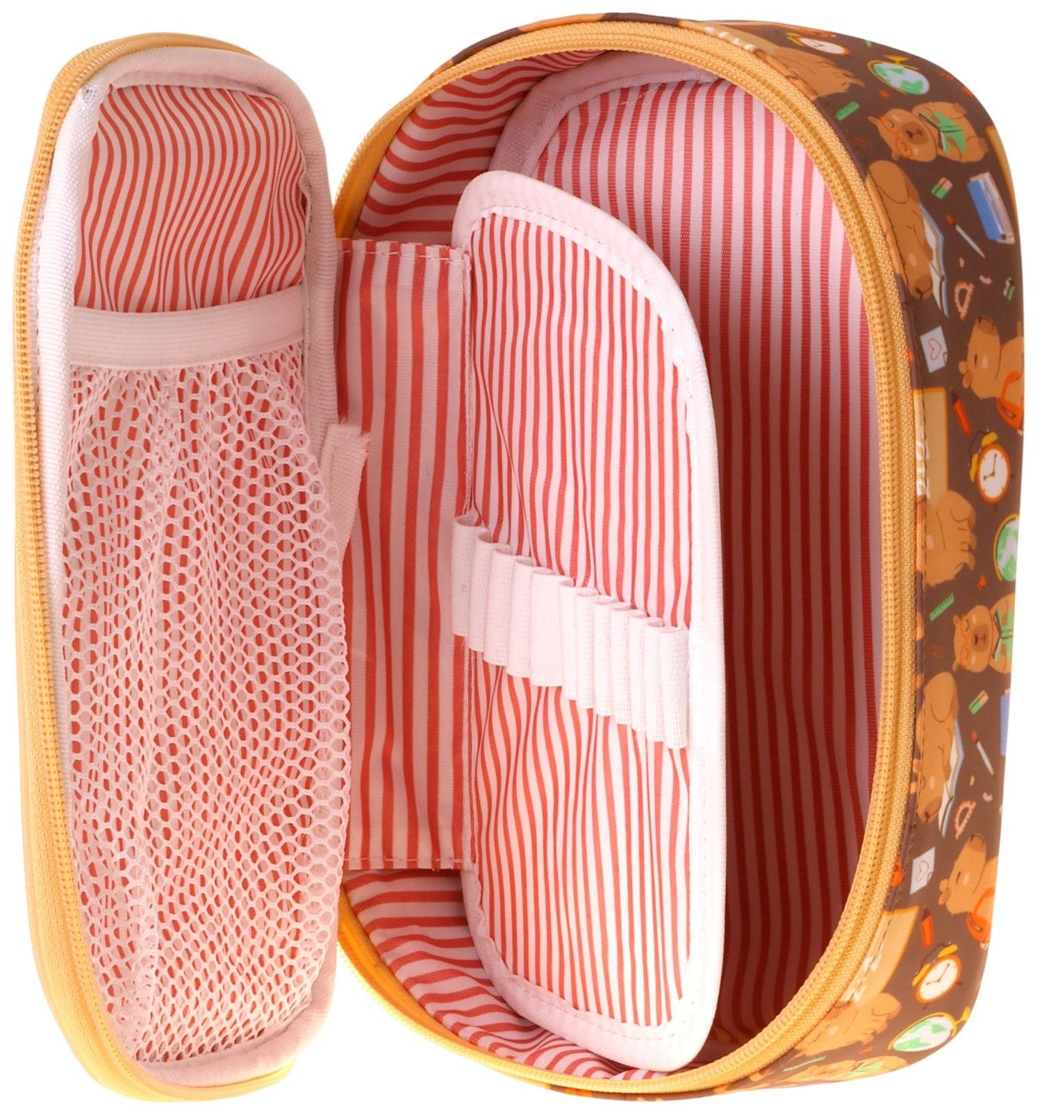 Kaukko Kids Clever Baskılı Kahverengi Erkek Çocuk Organizer Kalem Çantası - Kalemlik - L5377